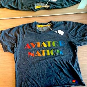 Aviator Nation Surf Deco Boyfriend Tee NWT Size Small